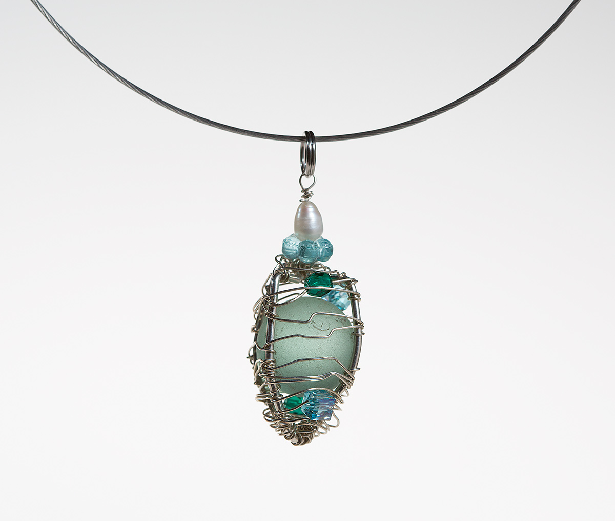 Cape Ann Designs Sea Glass Marble Necklace